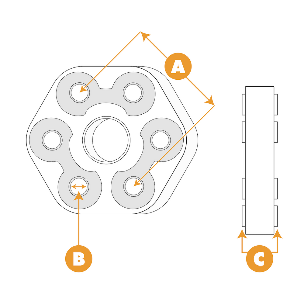 Flexible Drive Coupling GAB01-017-0-1 sketch